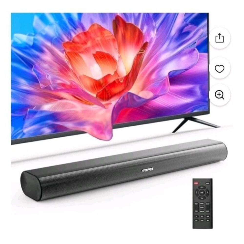 22" Sound Bar for Smart TV Full Range 2.0 CH 60W 5.3 Bluetooth Sound System